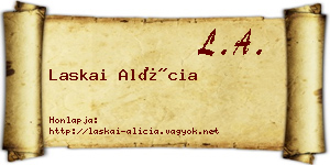 Laskai Alícia névjegykártya